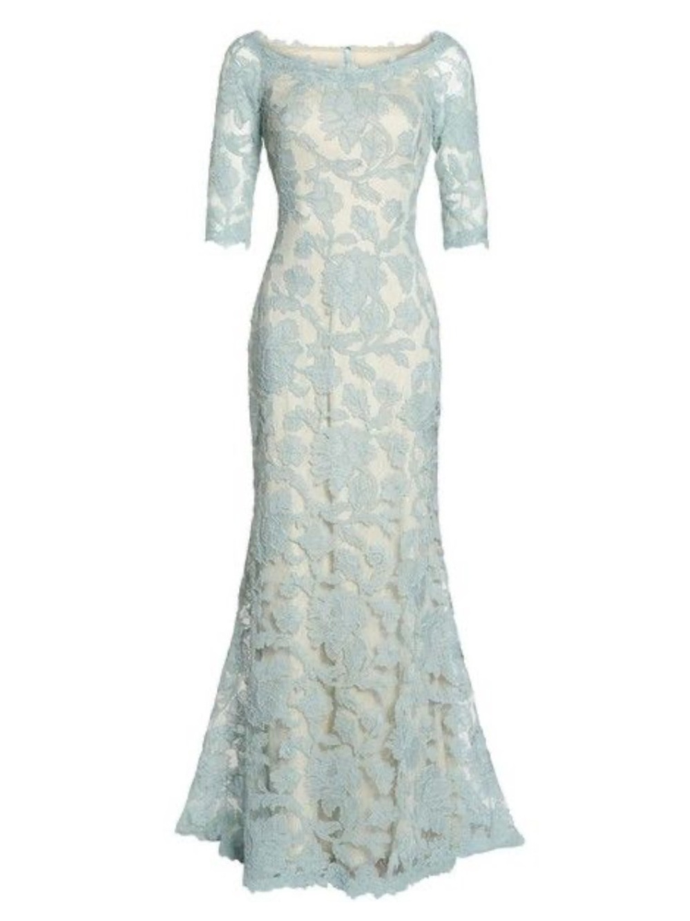 Tadashi Shoji Embroidered Floral Mermaid Gown Mint Size 6
